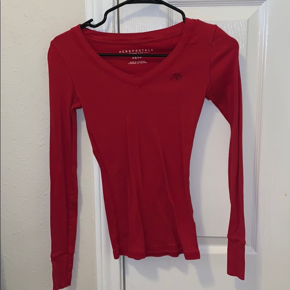 Red long sleeved shirt